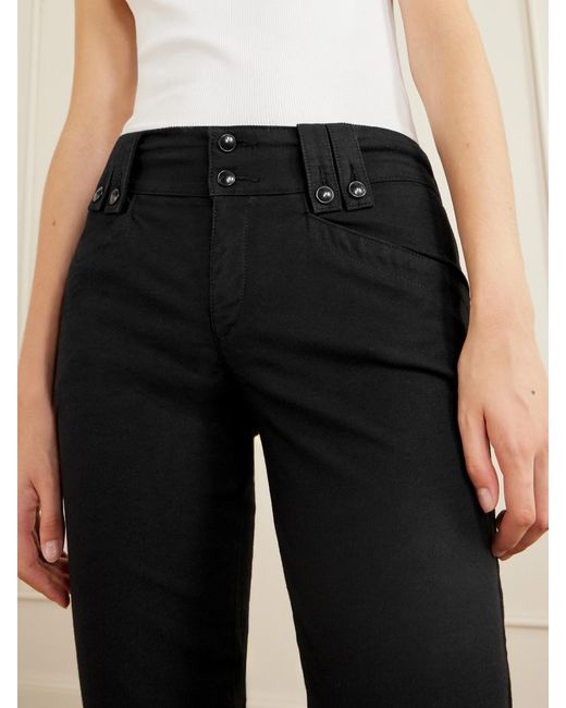 Isabel Marant Black Berna Cotton-Twill Capri Pants