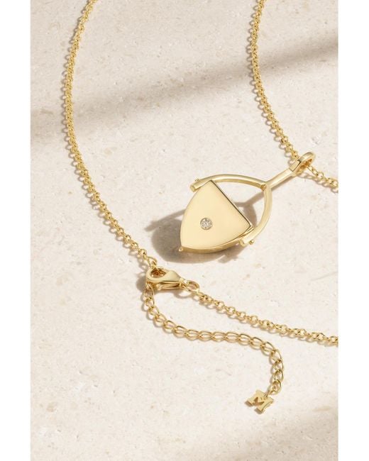Mateo Natural Flip 14-Karat, Pearl And Diamond Necklace