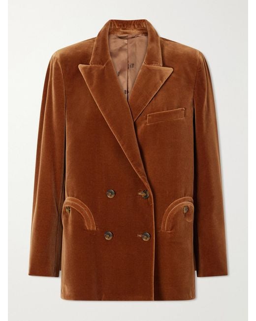 Blazé Milano Brown Everynight Cotton-Velvet Blazer