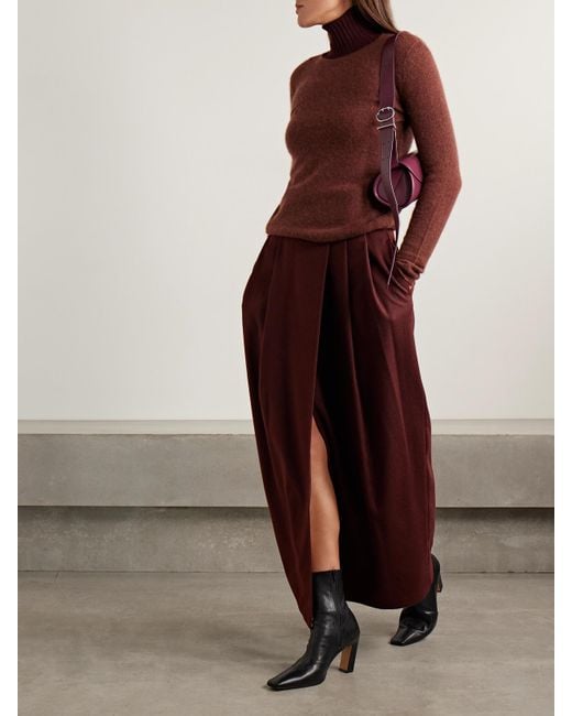 Co. Red Cashmere And Silk-Blend Sweater