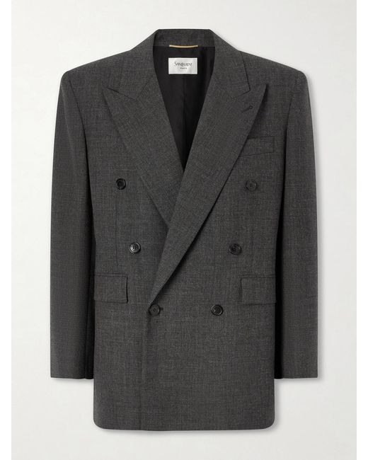 Saint Laurent Black Wool Double-Breasted Blazer