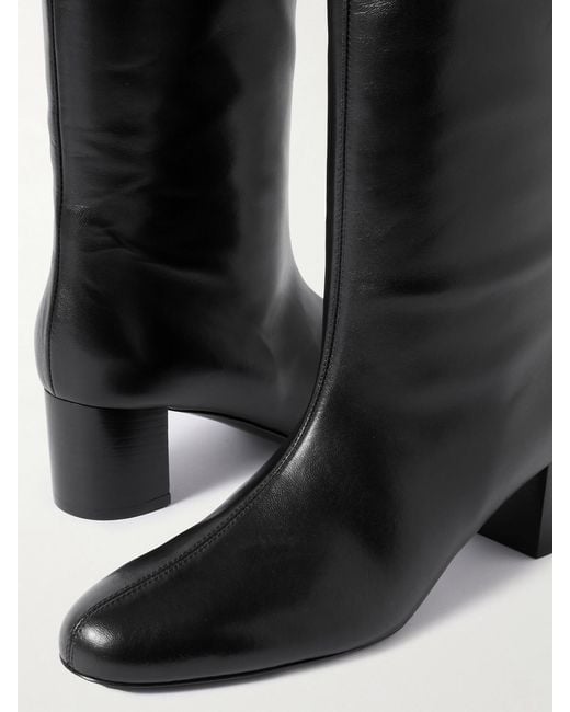 Totême Black Downtown Leather Knee Boots