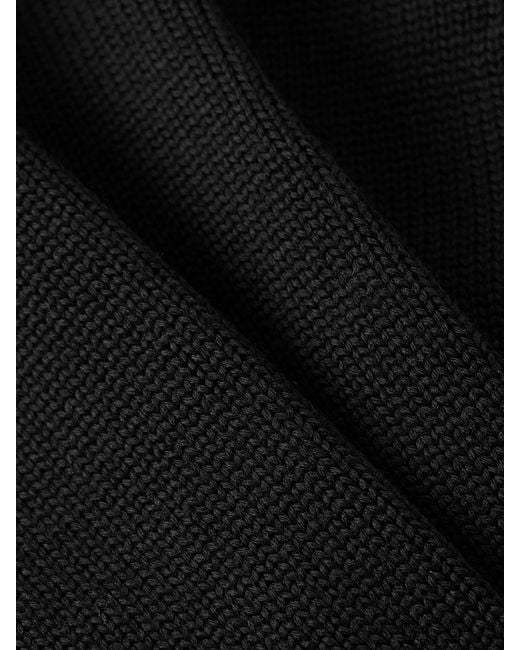 FFORME Black Sienna Asymmetric Wool-Blend Maxi Dress