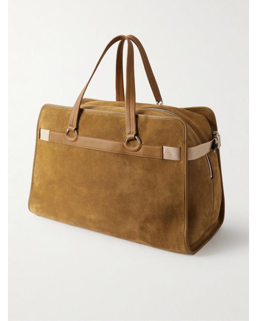 Burberry Natural Weekender Aus Veloursleder Mit Lederbesätzen