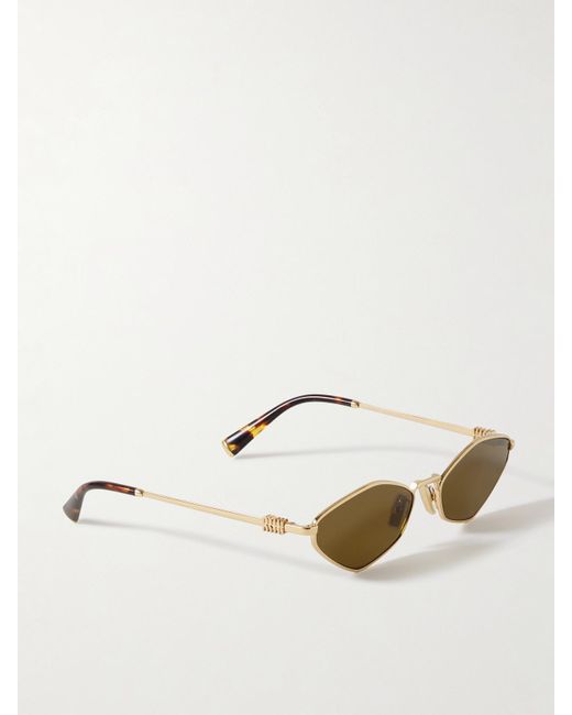 Miu Miu Natural Hexagon-Frame-Tone Sunglasses