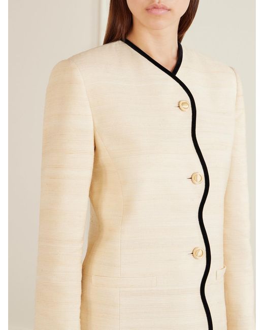 Valentino Garavani Natural Silk And Linen-Blend Canvas Jacket