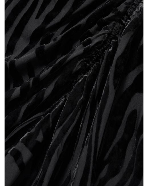 Isabel Marant Black Nemil Ruched Devoré-Velvet Midi Dress