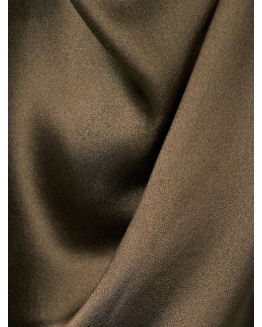 Altuzarra Green Sleary Draped Silk-Satin Top