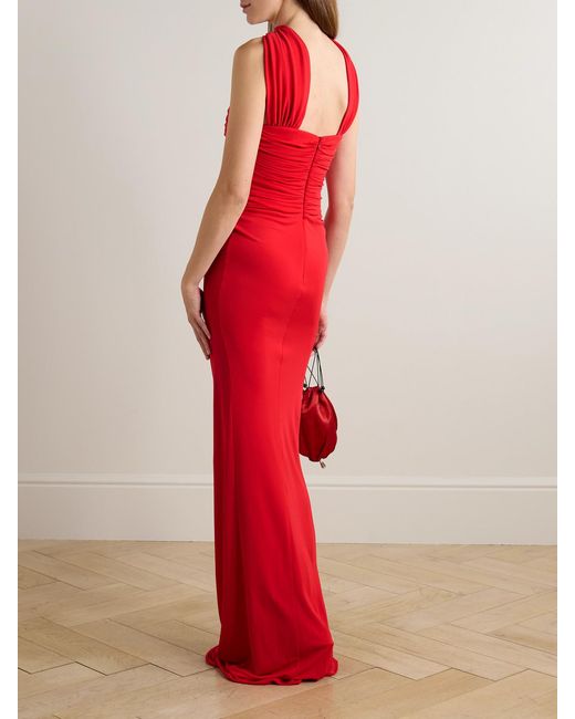 Ilkyaz Ozel Samsara Gathered Jersey Halterneck Gown
