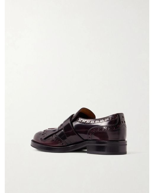 Church's Red Phillis Fringed Leather Brogues