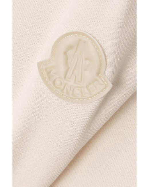 Moncler Natural Lace-Up Cotton-Blend Jersey Hoodie