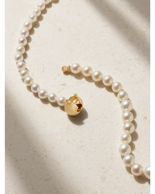 Sophie Bille Brahe Natural Petite Peggy 14-Karat Pearl Necklace
