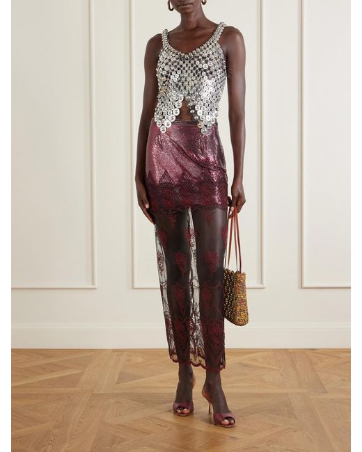 Rabanne White 1969 Embellished Raffia Shoulder Bag