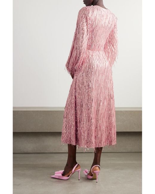 ROTATE BIRGER CHRISTENSEN Pink Maxikleid Mit Pailletten