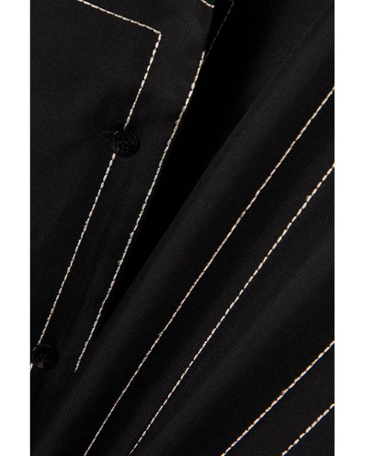 Totême Black Embroidered Silk-Twill Shirt