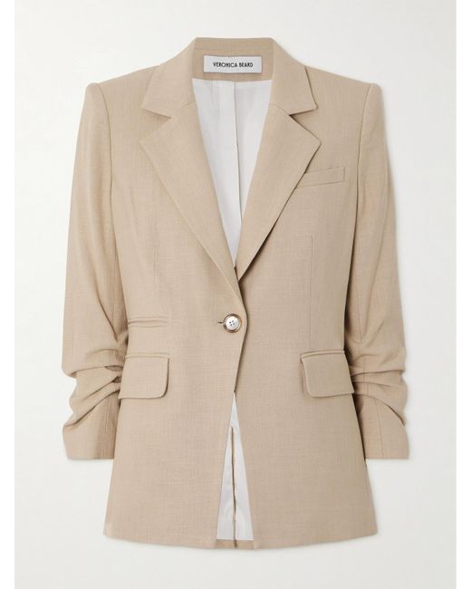 Veronica Beard Natural Battista Dickey Canvas Jacket