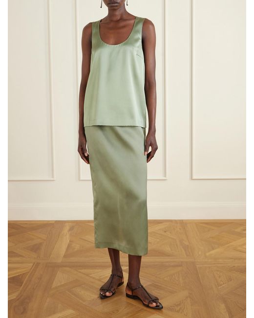 Heirlome Green Irene Silk-Organza Maxi Skirt