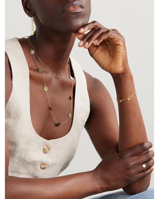 Jennifer Meyer Natural Mini Hammered Disc By The Inch Kette Aus 18 Karat