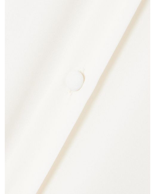 Valentino Garavani White Lace-Trimmed Silk-Georgette Shirt