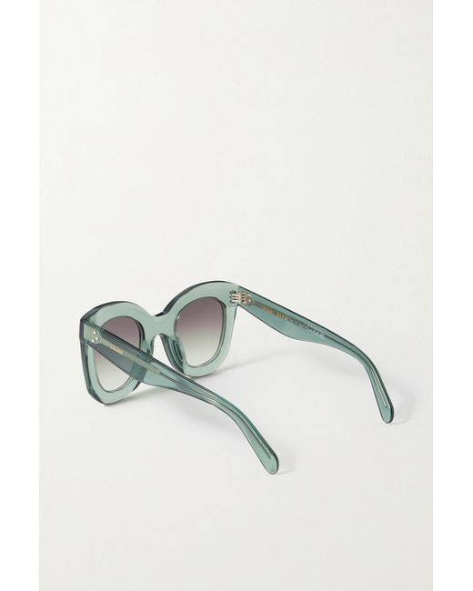 Celine Oversized Cat-eye Acetate Sunglasses in Green | Lyst