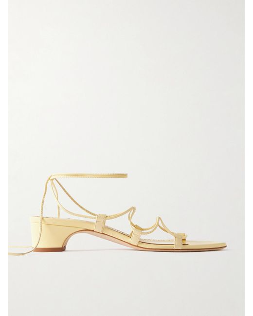 Manolo Blahnik Natural Dellasan 30 Leather Sandals