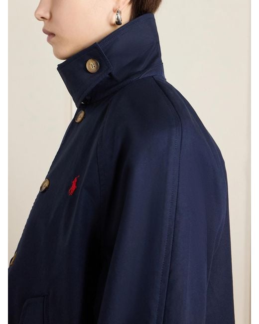 Polo Ralph Lauren Blue Embroidered Cotton-Gabardine Jacket