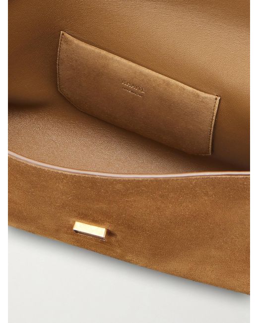 Khaite Brown Audrey Suede Clutch Bag