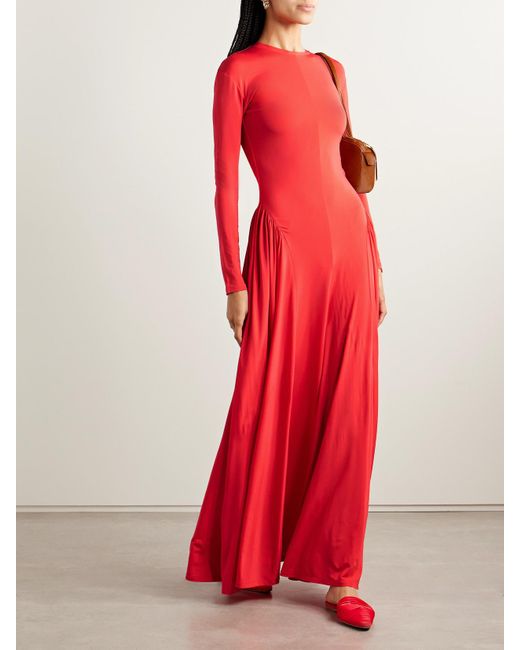 TOVE Red Orea Maxikleid Aus Stretch-Jersey Mit Raffungen