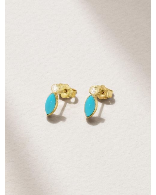 Jennifer Meyer Blue 18-Karat, And Diamond Earrings