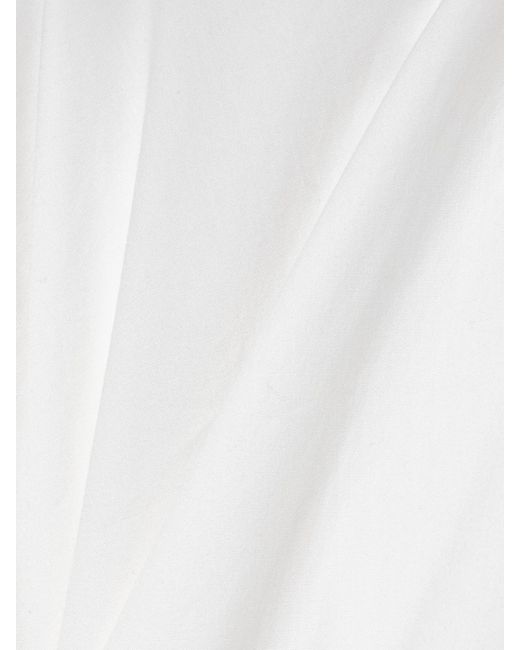 Proenza Schouler White Sammy Belted Crochet-Trimmed Cotton-Blend Poplin Mini Shirt Dress