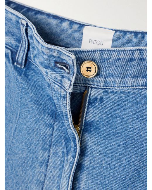 Patou Blue Iconic Hoch Sitzende Jeans Mit Geradem Bein