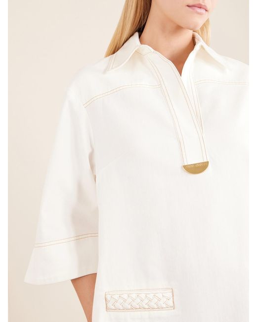 Zimmermann White Roselight Paneled Denim Mini Dress