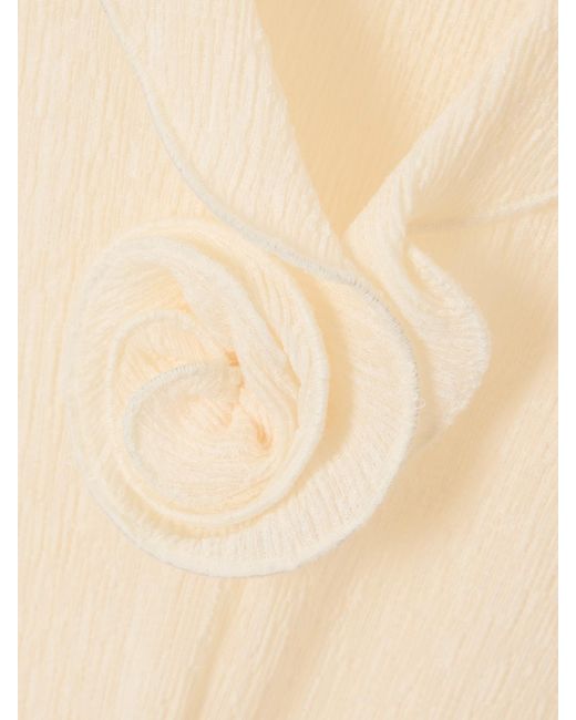 Magda Butrym White Appliquéd Lyocell-Blend Maxi Dress