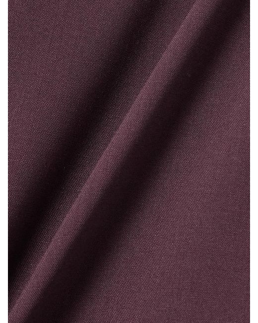 Theory Purple Wool-Blend Straight-Leg Pants