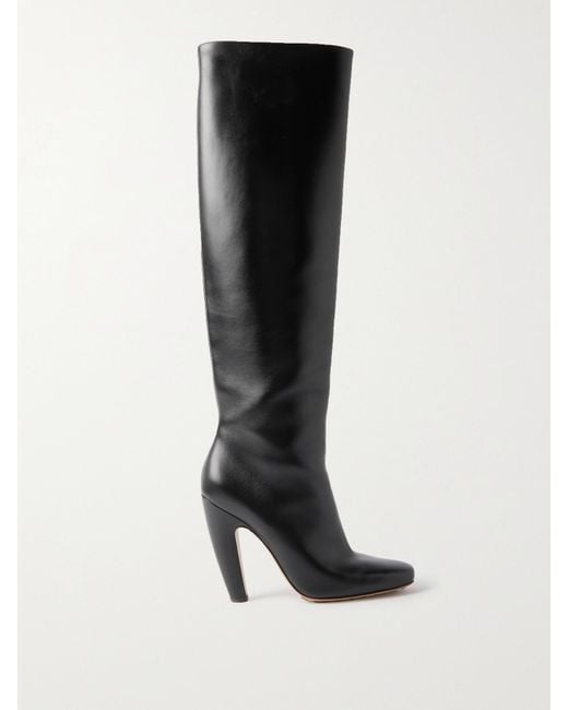 Bottega Veneta Black Leather Canalazzo Boots