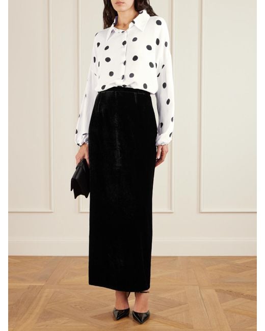 BERNADETTE Gray Maxine Polka-Dot Crepe De Chine Shirt