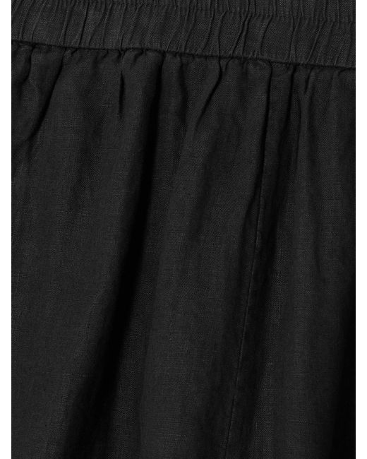 James Perse Black Linen-Canvas Shorts