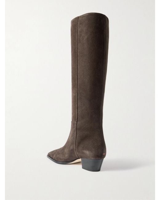 Aeyde Brown Medea Suede Knee Boots
