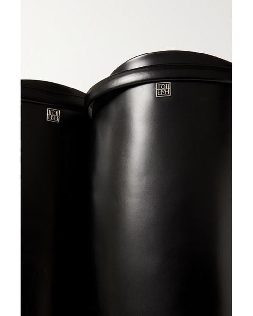 Totême Black Net Sustain The Riding Leather Knee Boots