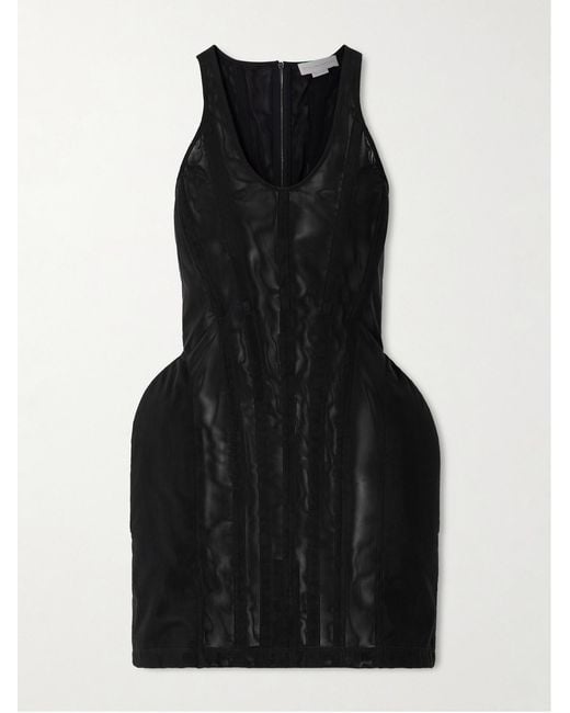 Stella McCartney Black Padded Mesh Mini Dress