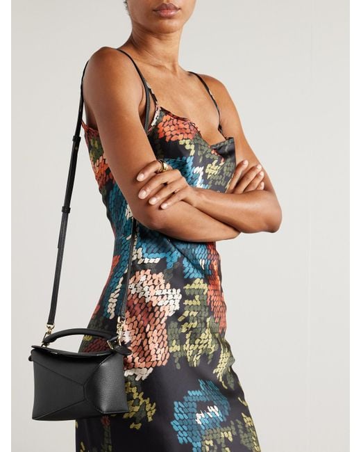Loewe Black Puzzle Edge Mini Textured-Leather Shoulder Bag