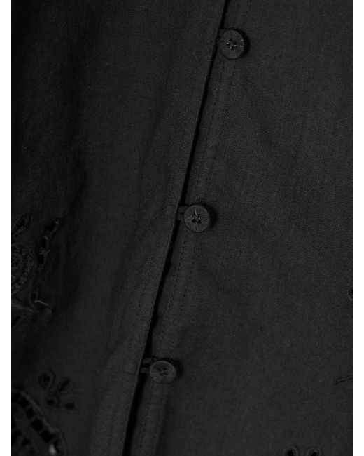 Sea Black Edith Broderie Anglaise-Trimmed Cotton And Linen-Blend Blouse