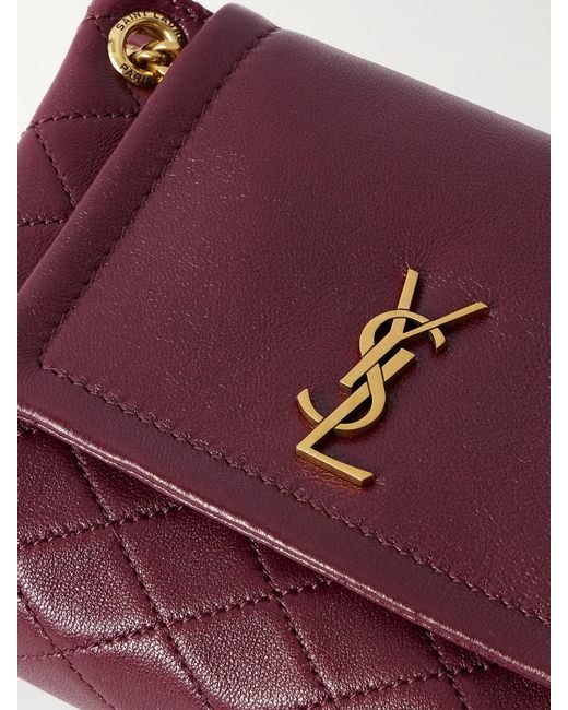 Saint Laurent Purple Nolita Mini Quilted Leather Shoulder Bag