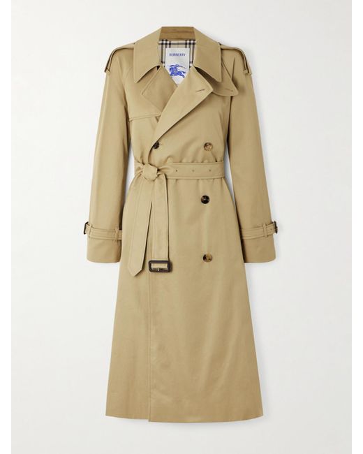 Burberry Natural Castleford Double-Breasted Cotton-Gabardine Trench Coat