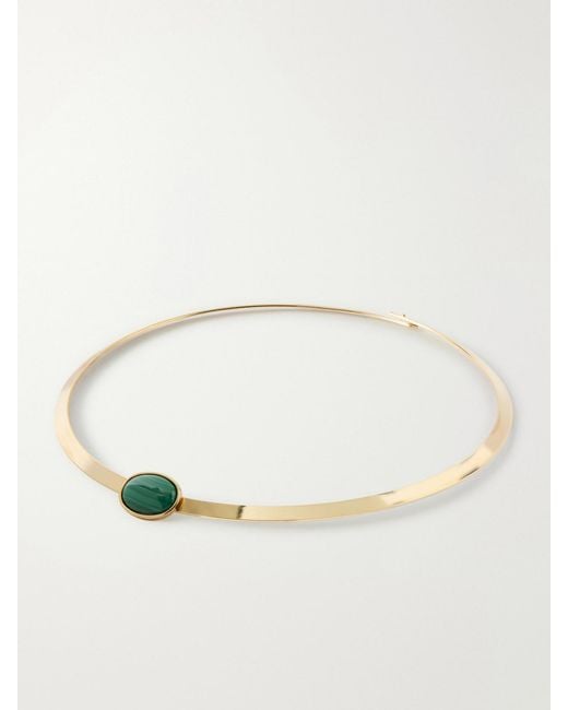 Jennifer Behr Natural Elaine-Plated Malachite Cuff