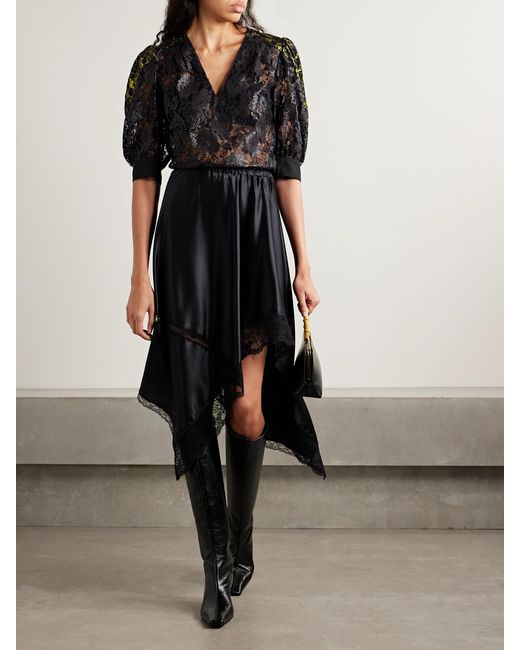 Maison Mayle Black Juana Joya Metallic Lace Blouse