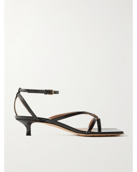 Bottega Veneta Black Leather Sandals