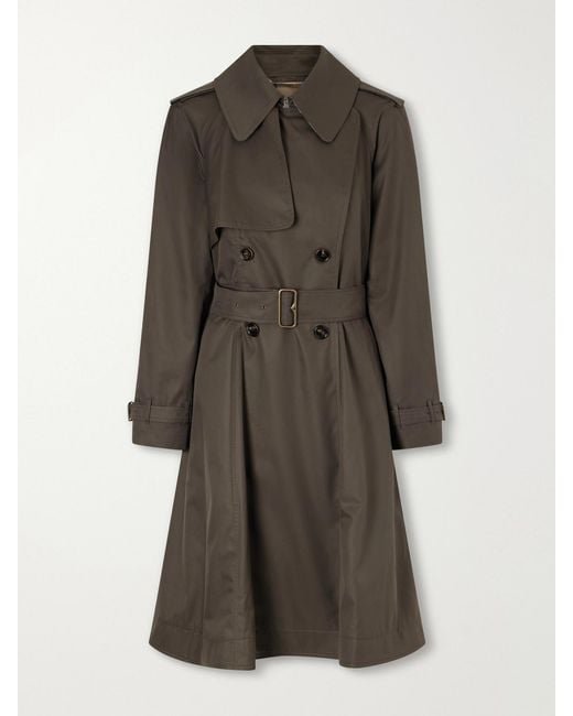 Burberry Gray Pembury Belted Cotton-Gabardine Trench Coat