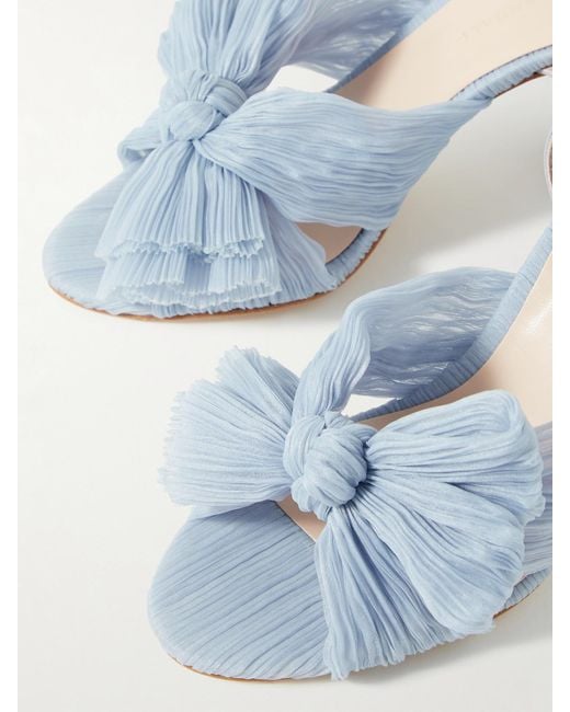 Loeffler Randall Amellia Pleated Bow Heel Sandal In Blue