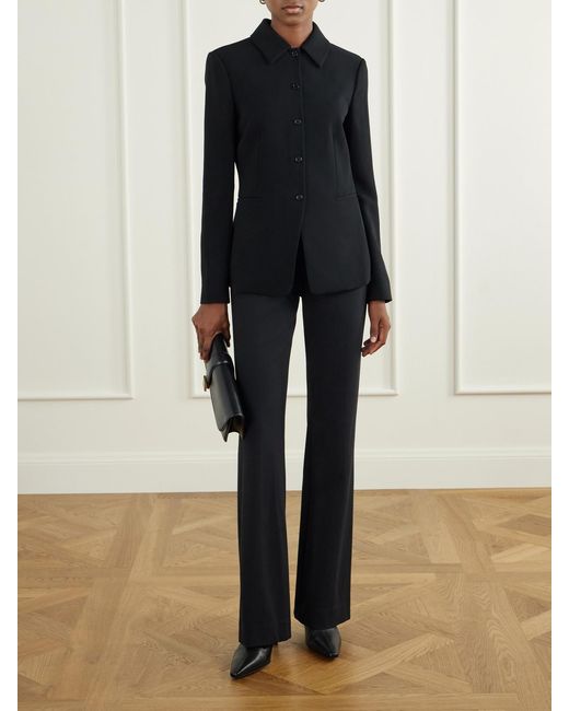 Veronica Beard Blue Gracie Stretch-Jersey Flared Pants